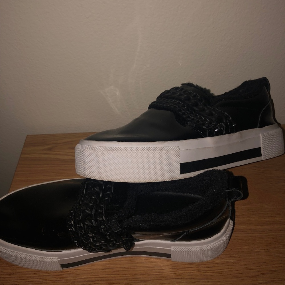 Kendall and Kylie black rubber platform shoes